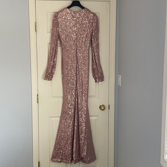COPY - Fashion Nova Money Shot Sequin Maxi Dress Mauve L - Picture 6 of 16